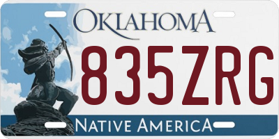 OK license plate 835ZRG