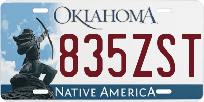 OK license plate 835ZST