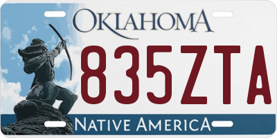 OK license plate 835ZTA