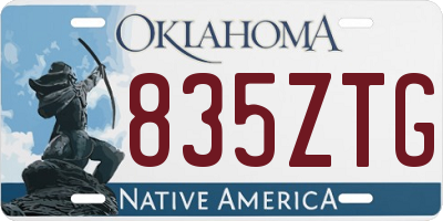 OK license plate 835ZTG