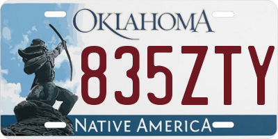 OK license plate 835ZTY