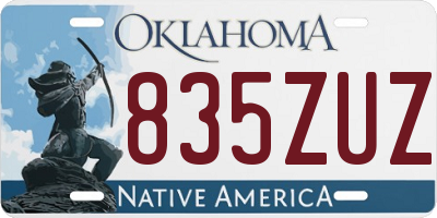 OK license plate 835ZUZ