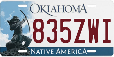 OK license plate 835ZWI