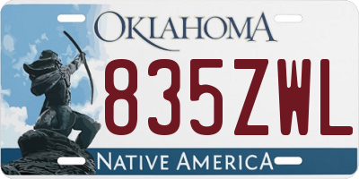 OK license plate 835ZWL