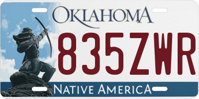 OK license plate 835ZWR