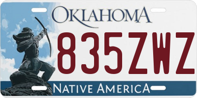 OK license plate 835ZWZ