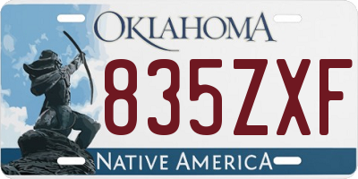 OK license plate 835ZXF