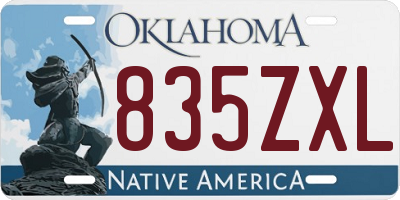 OK license plate 835ZXL