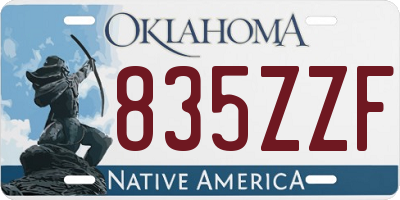 OK license plate 835ZZF
