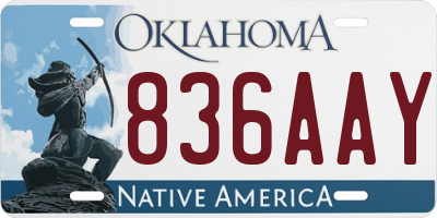 OK license plate 836AAY