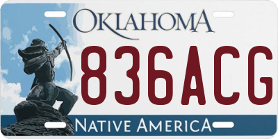 OK license plate 836ACG