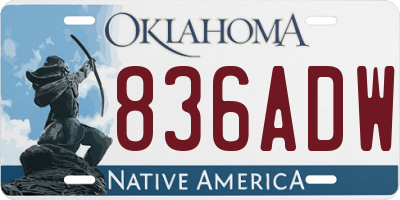 OK license plate 836ADW