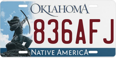 OK license plate 836AFJ