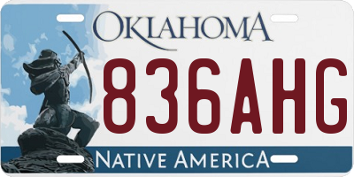 OK license plate 836AHG