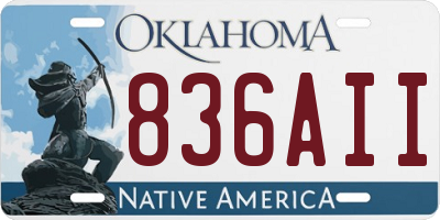 OK license plate 836AII