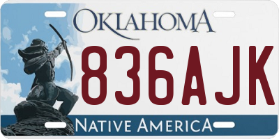 OK license plate 836AJK