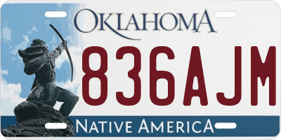 OK license plate 836AJM