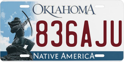 OK license plate 836AJU