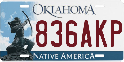 OK license plate 836AKP