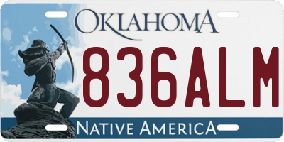 OK license plate 836ALM