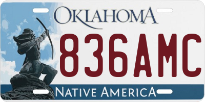 OK license plate 836AMC
