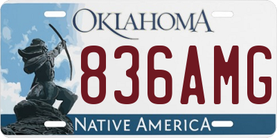 OK license plate 836AMG