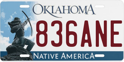 OK license plate 836ANE