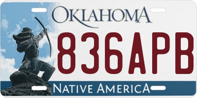OK license plate 836APB