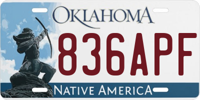 OK license plate 836APF