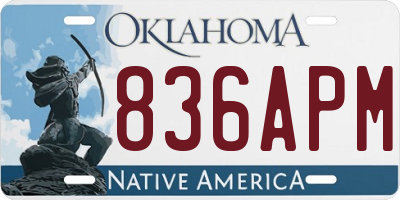 OK license plate 836APM
