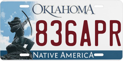 OK license plate 836APR