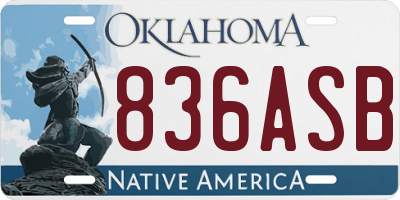 OK license plate 836ASB