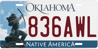 OK license plate 836AWL