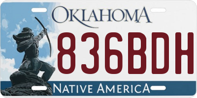 OK license plate 836BDH
