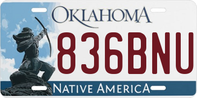 OK license plate 836BNU