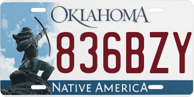 OK license plate 836BZY
