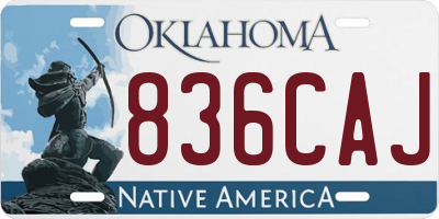 OK license plate 836CAJ