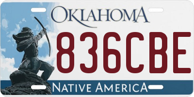 OK license plate 836CBE