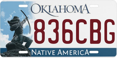 OK license plate 836CBG