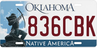 OK license plate 836CBK