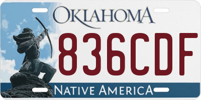 OK license plate 836CDF