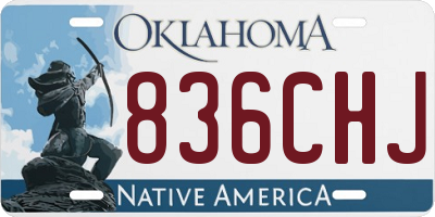 OK license plate 836CHJ