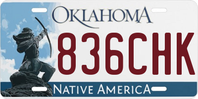 OK license plate 836CHK