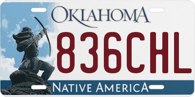 OK license plate 836CHL
