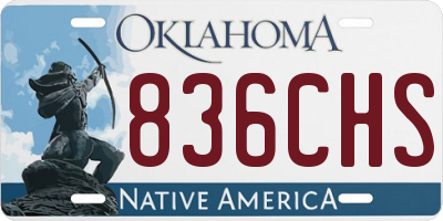 OK license plate 836CHS