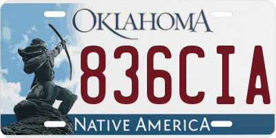 OK license plate 836CIA