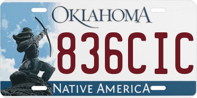 OK license plate 836CIC