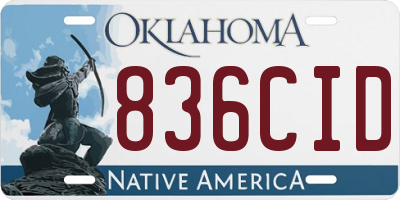 OK license plate 836CID