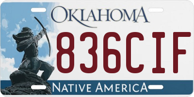 OK license plate 836CIF