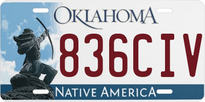 OK license plate 836CIV